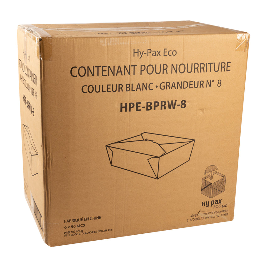 Take Out Food Container #8 White, Case 50x6