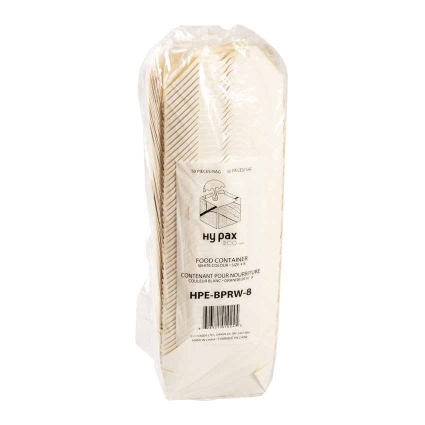 Take Out Food Container #8 White, Case 50x6