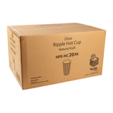 Cup Hot Kraft Ripple 20oz, Case 25x20