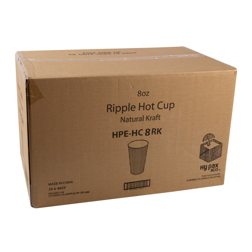 Cup Hot Kraft Ripple 8oz Nature, Case 40x25