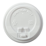 Lid Hot Cup PP Dome with latch 80mm Wht, Case 50x20