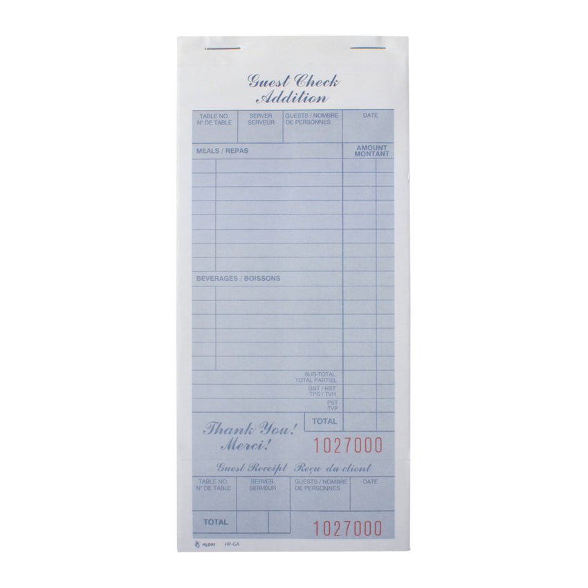 Pad Restaurant 3-3/8x7-1/2", Case 100x10x5