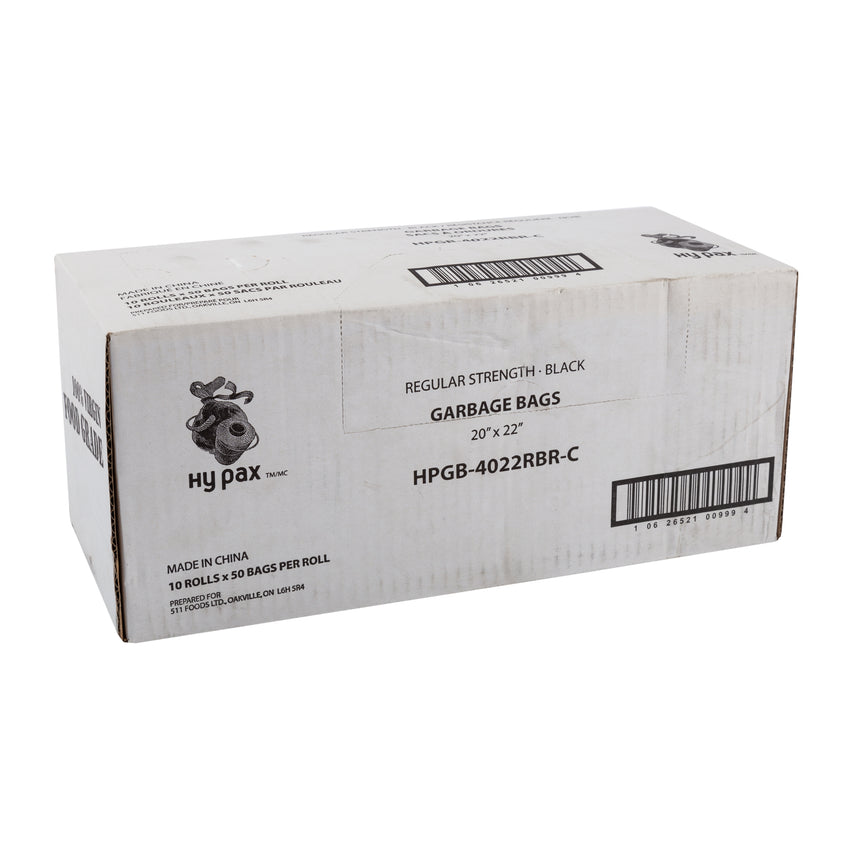 Garbage Bag 20x22 Regular Black, Case 50x10