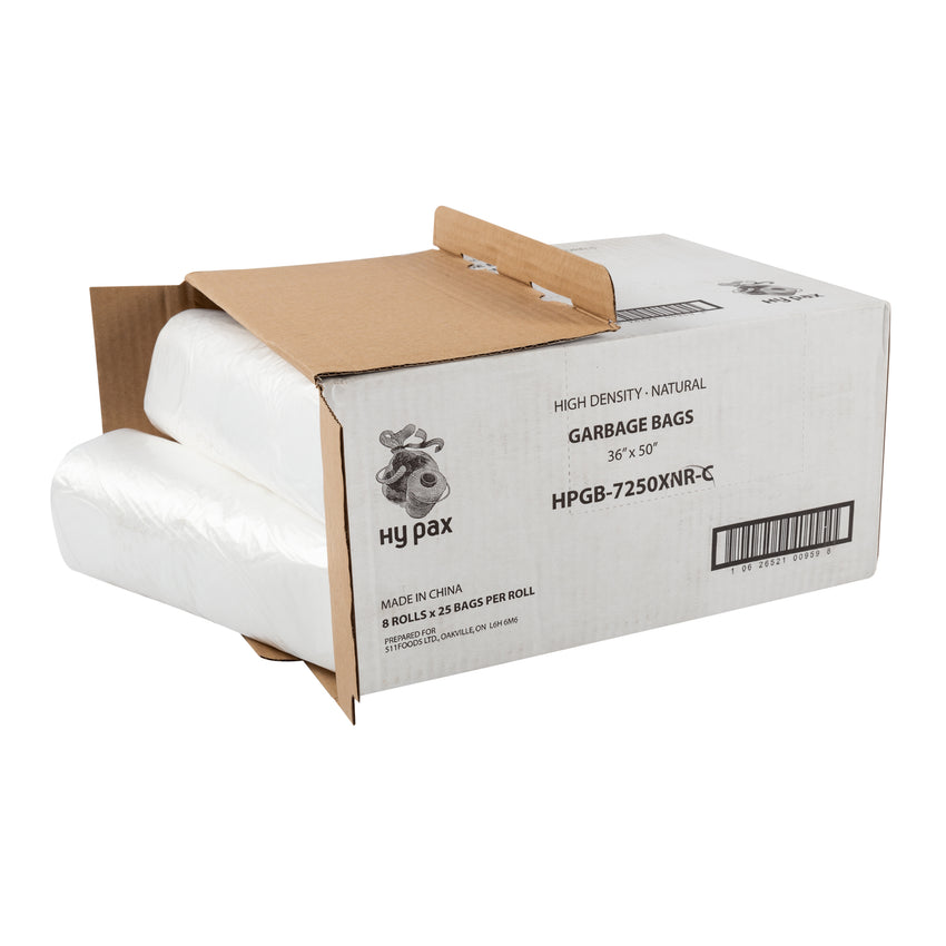 Garbage Bags 36x50 HD Natural, Case 25x8