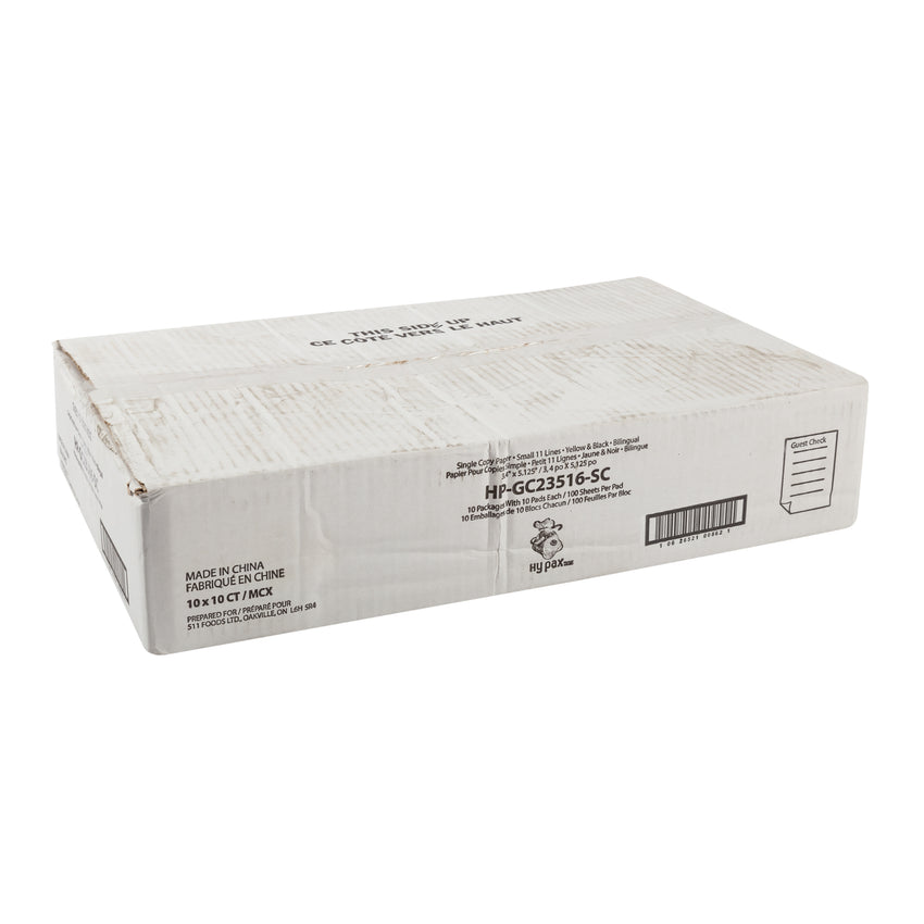 Guest Check Single 3.4x5.1" Bilingual 11ln, Case 100x10x10