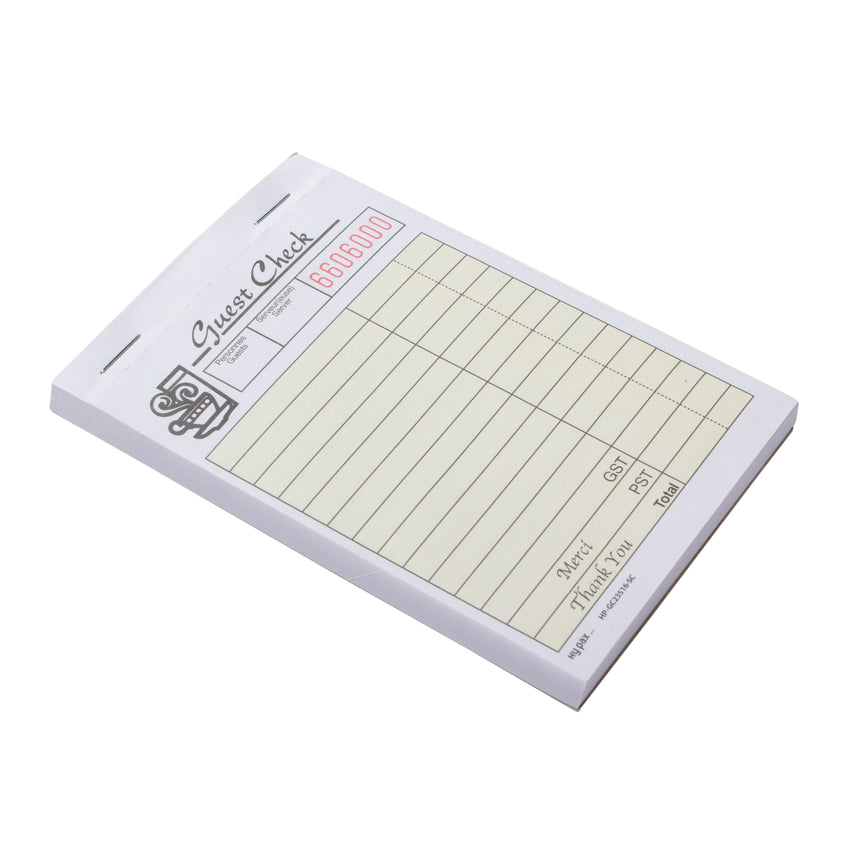 Guest Check Single 3.4x5.1" Bilingual 11ln, Case 100x10x10