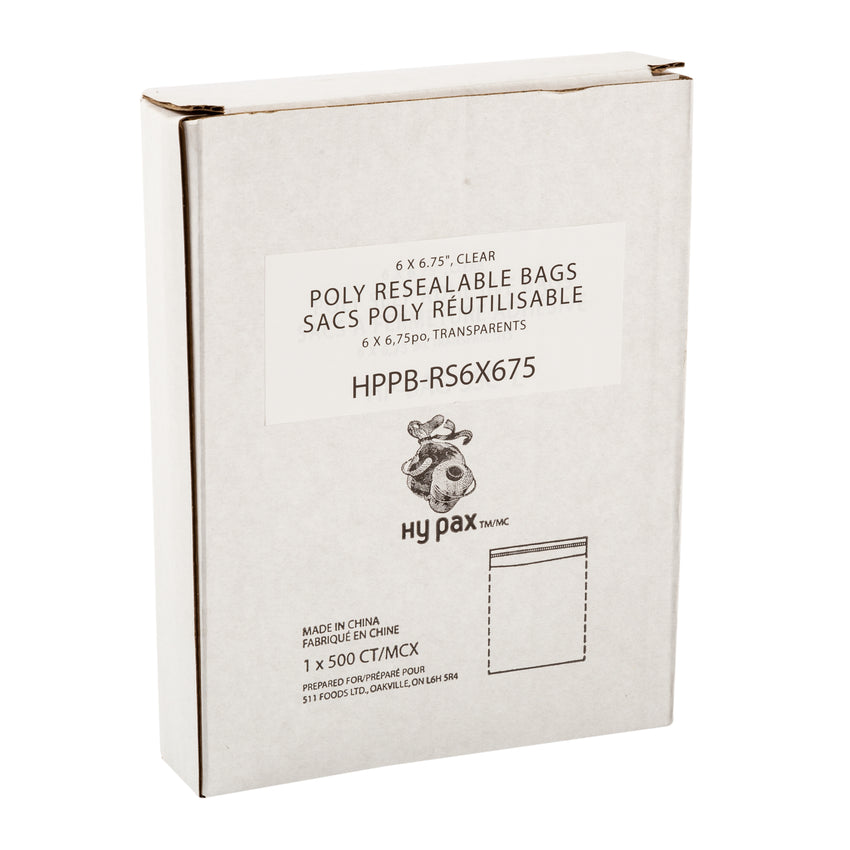 Bag Resealable Poly 6x6.75", Case 500x4