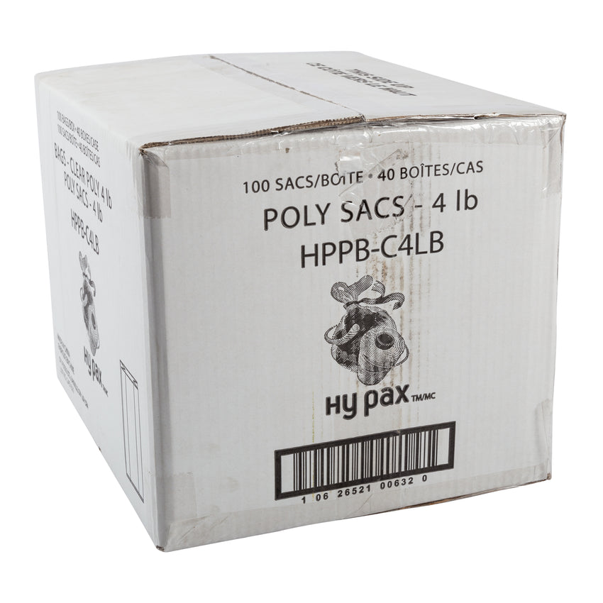 Bag Poly 4lb Clear, Case 100x40