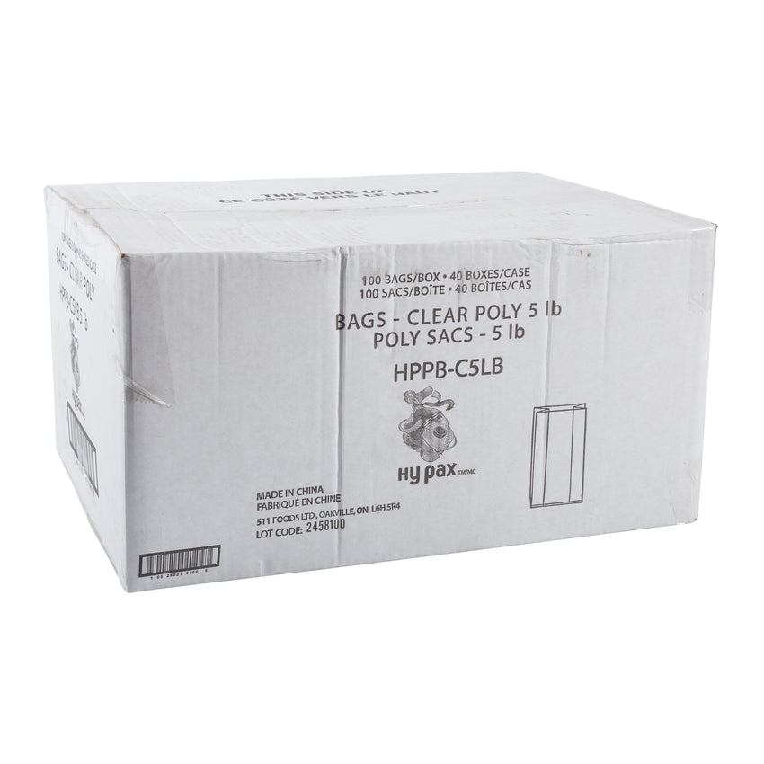 Bag Poly 100x40 5lb Clear, Case 100x40