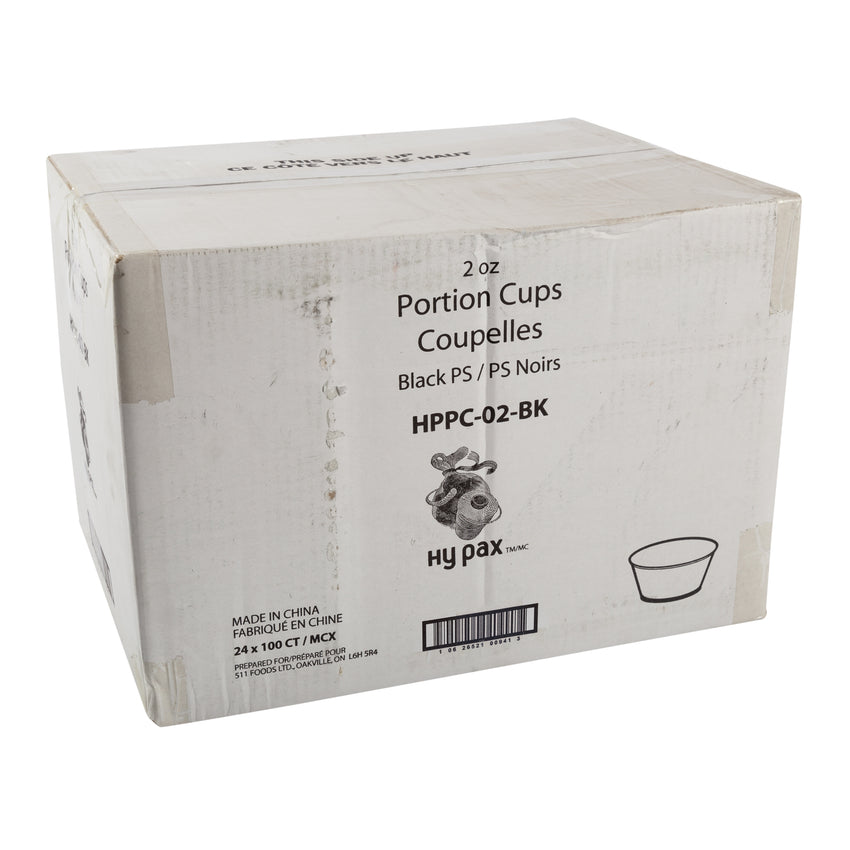Portion Cup 2oz Black, Case 100x24