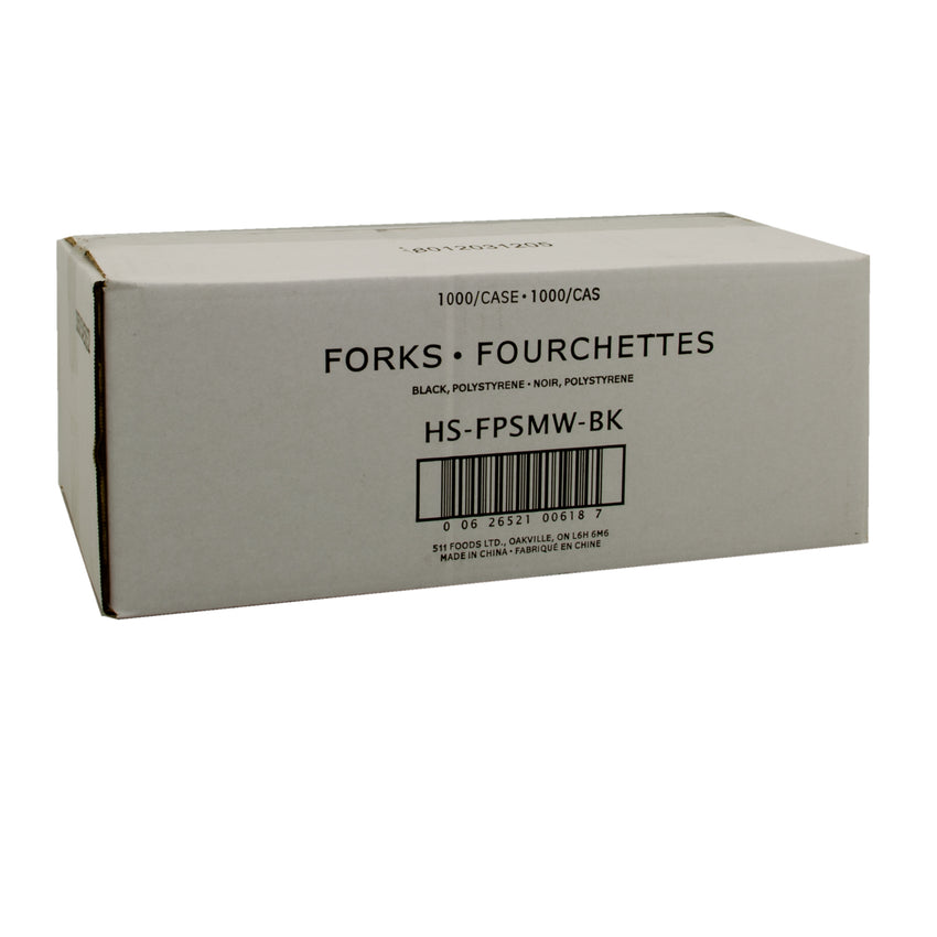 Fork MW Polystyrene Black Layer Packed, Case 1000
