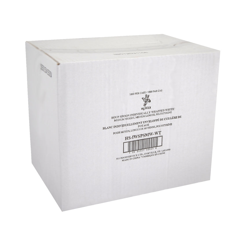 Soup Spoon MW Polystyrene White IW, Case 1000