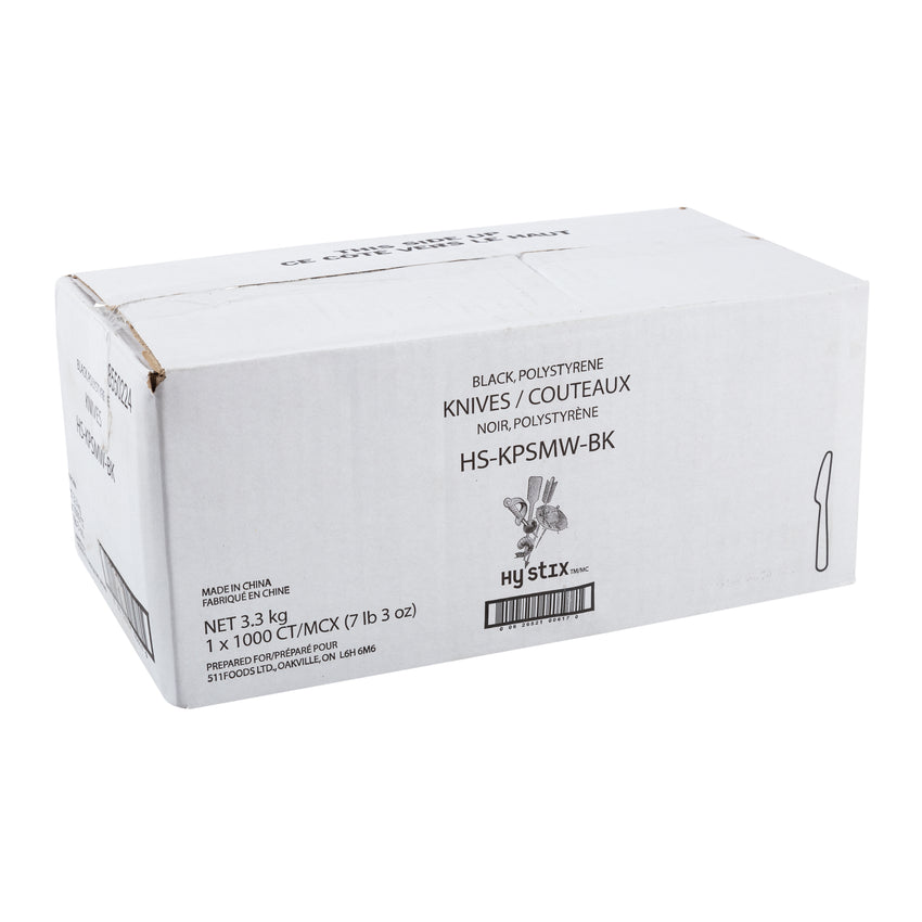 Knife MW Polystyrene Black Layer Packed, Case 1000