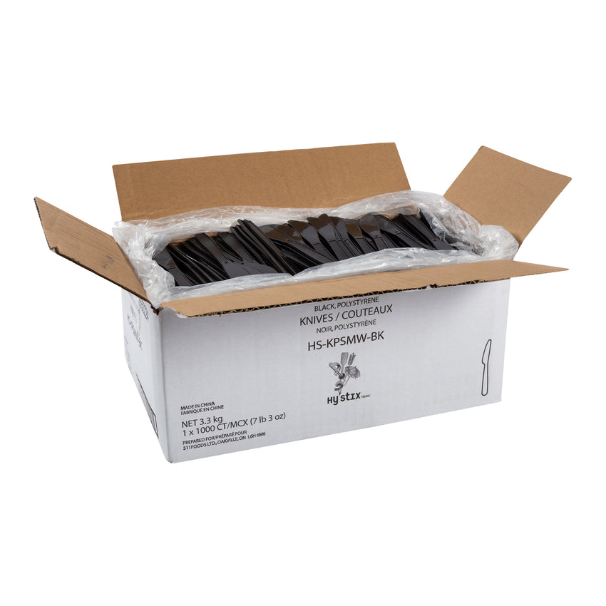 Knife MW Polystyrene Black Layer Packed, Case 1000