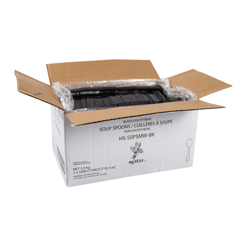 Soup Spoon MW Polystyrene Black, Case 1000