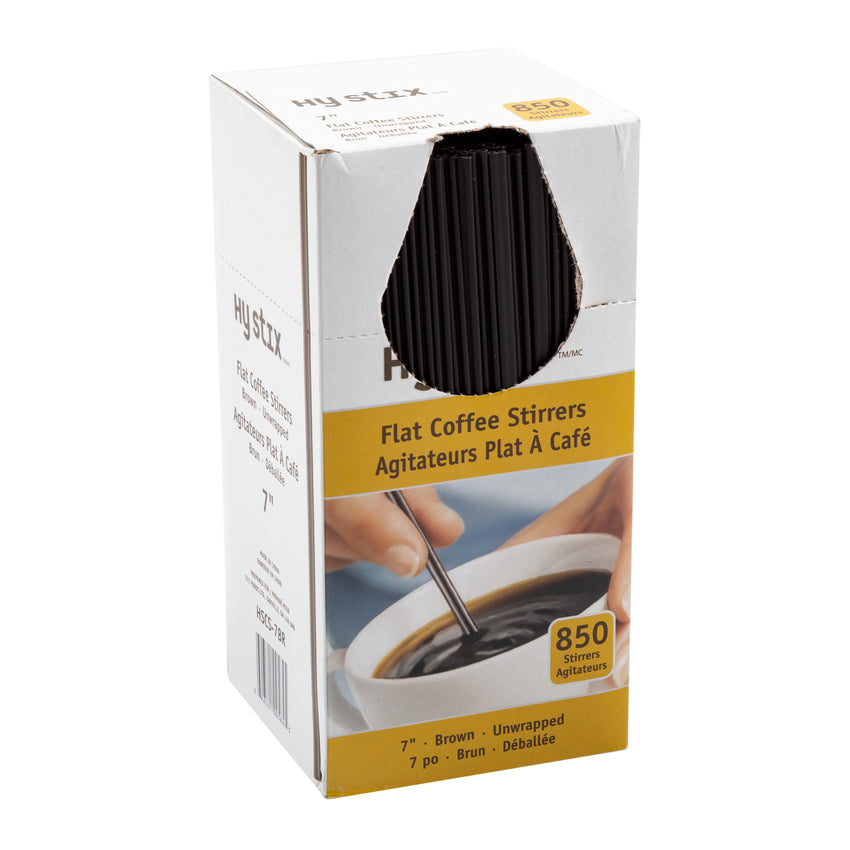 Stirrer Coffee Flat Plastic 7" Brown, Case 850x9