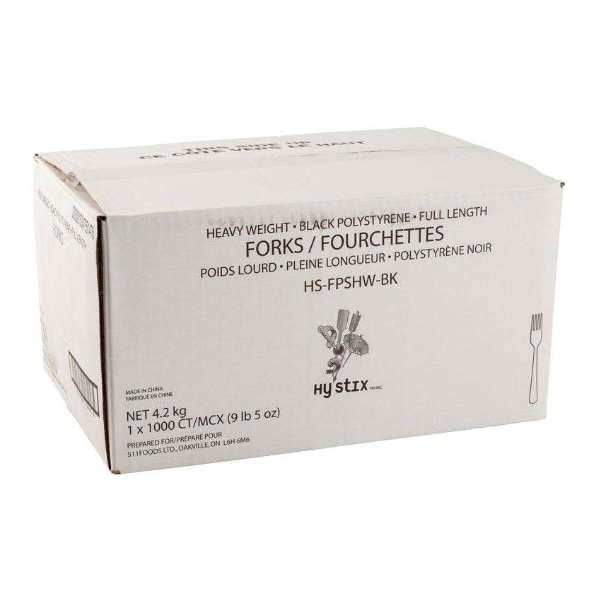 Fork HW Polystyrene Black Full Length, Case 1000