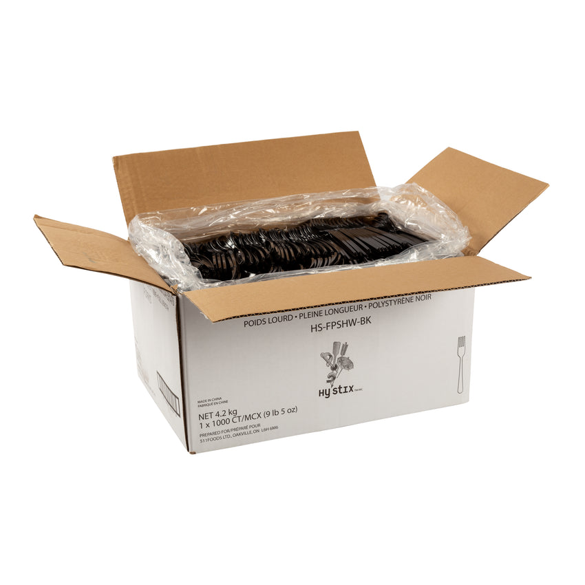 Fork HW Polystyrene Black Full Length, Case 1000