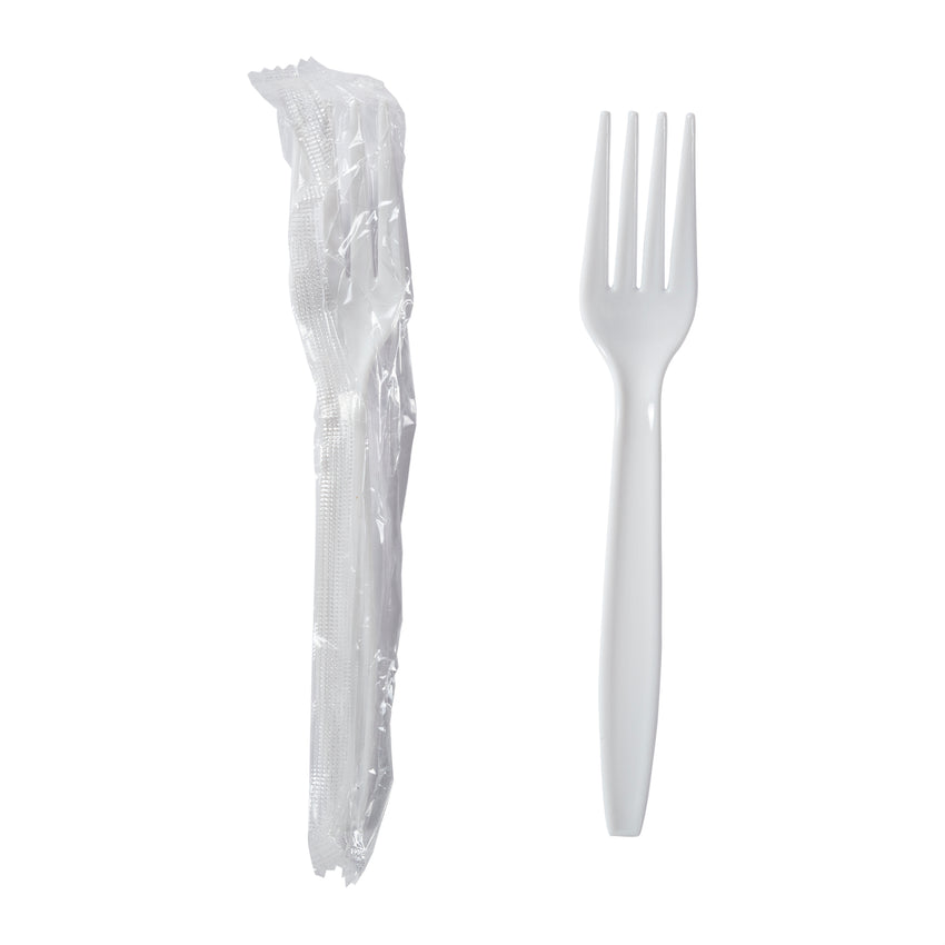 Fork MW Polystyrene White IW Med Length, Case 1000