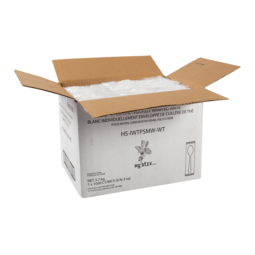 Teaspoon MW Polystyrene White IW, Case 1000