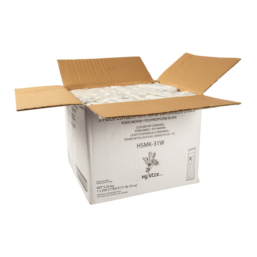Meal Kit 3pc MW Polypropylene White, Case 500