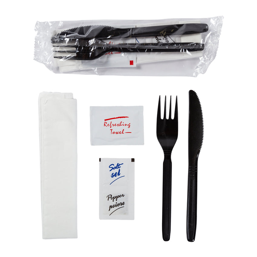 Meal Kit 6pc Polystyrene Black, Case 250