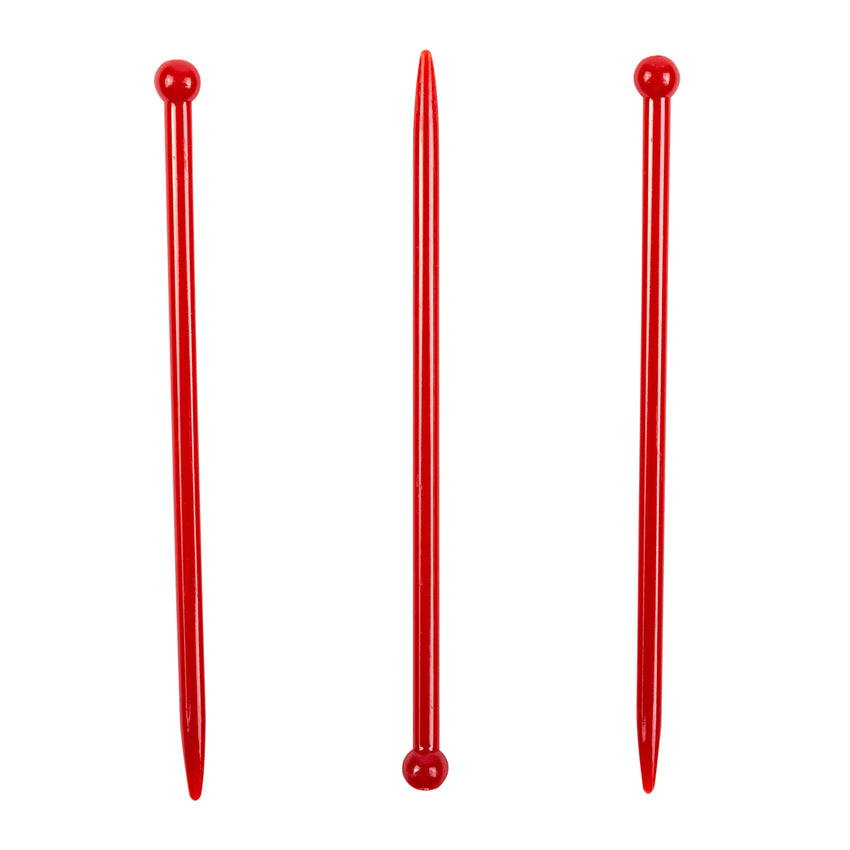 Muddler Oval Ball Top 4.5" Red, Case 2000x8