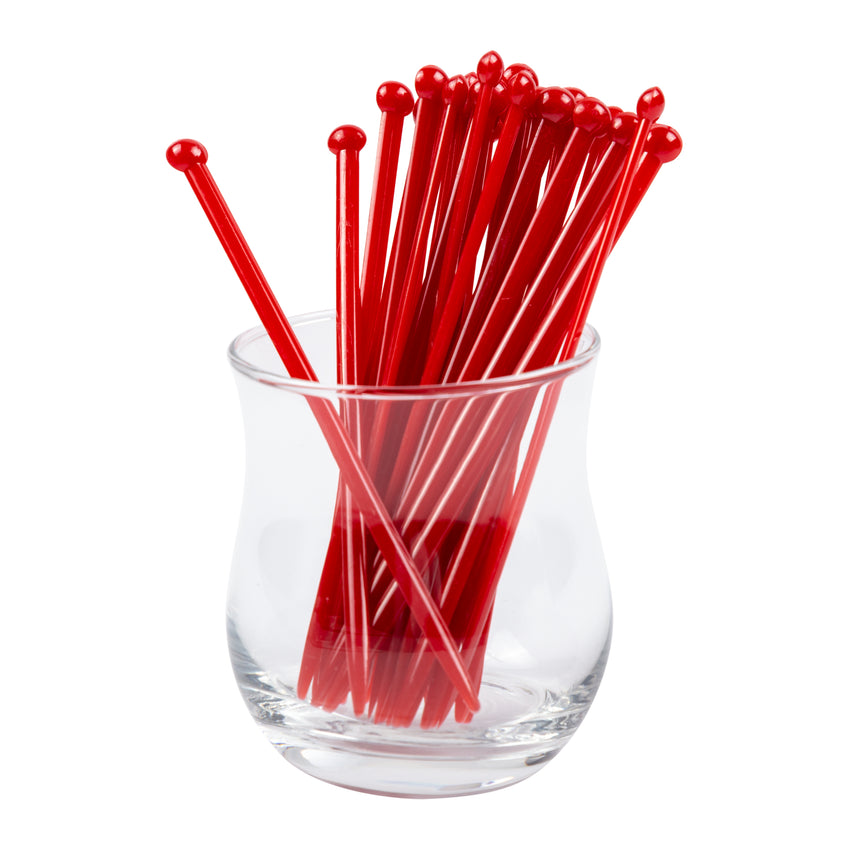 Muddler Oval Ball Top 4.5" Red, Case 2000x8