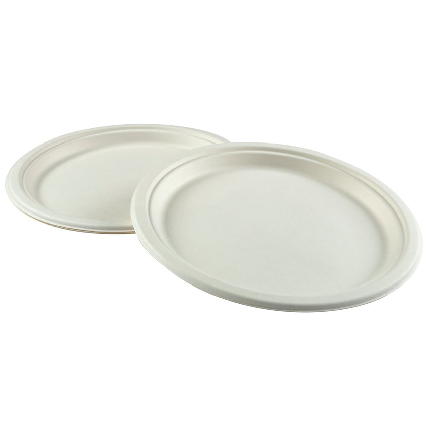 10" Round Plates, Multiple Plates Stacked With Overlapping Edge