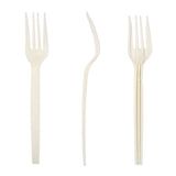 7" Fork Plant Starch Material, 3 Forks, Top and Side Views