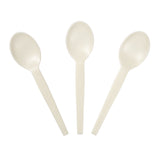 7" Soup Spoon Plant Starch Material, Fanned Out View