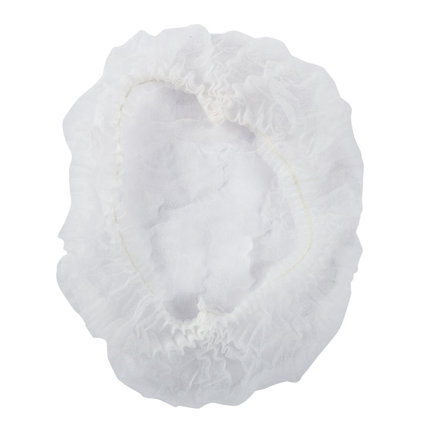 Bouffant Cap 21" White Pleated