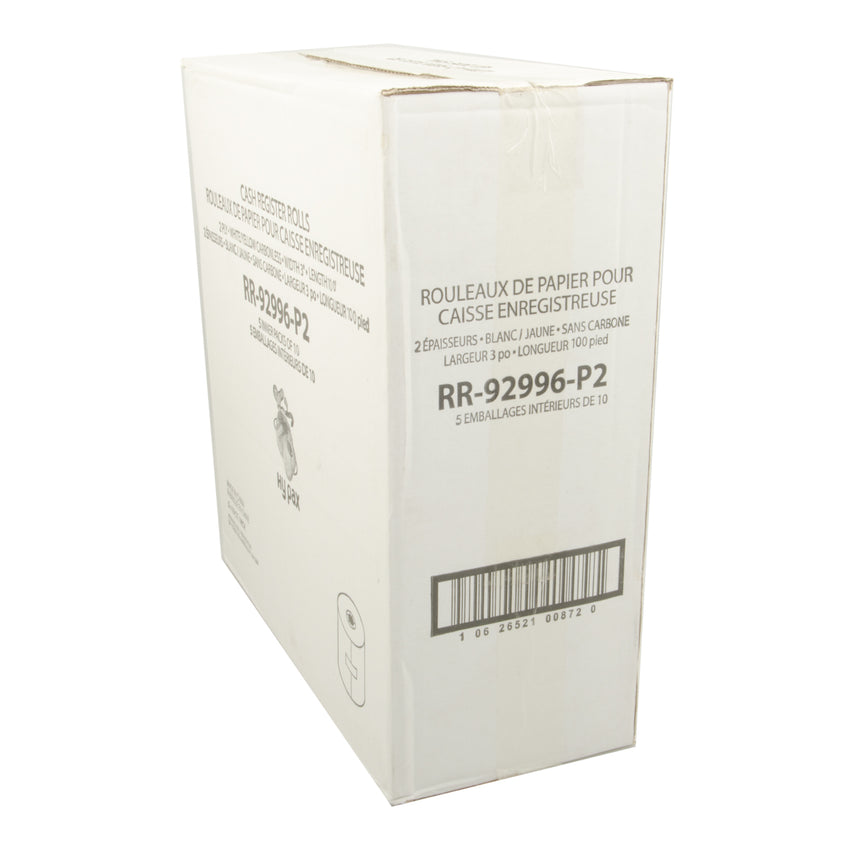 Register Roll 2 Ply Carbonless 3"x100', Case 10x5