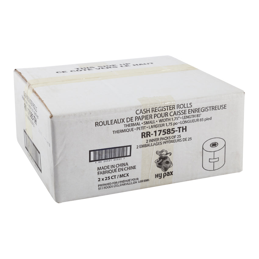 Register Roll Thermal Paper 1.75"x85', Case 25x2