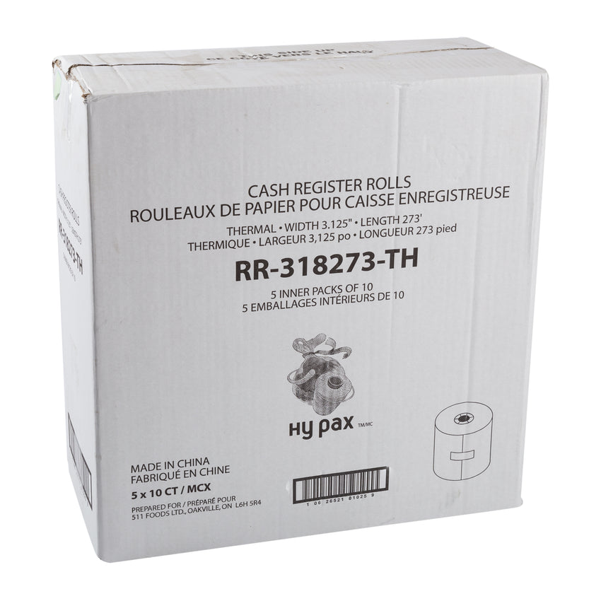 Register Roll Thermal Paper 3.125"x273', Case 10x5