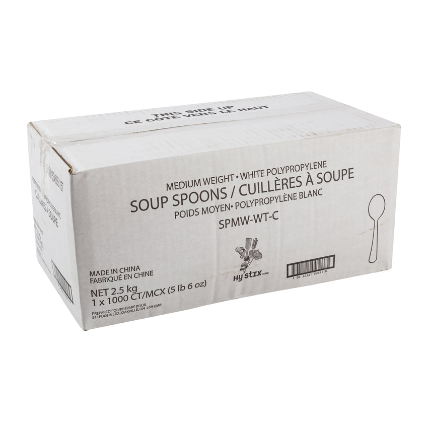 Soup Spoon MW Polypropylene White, Case 1000 – 511Foodservice