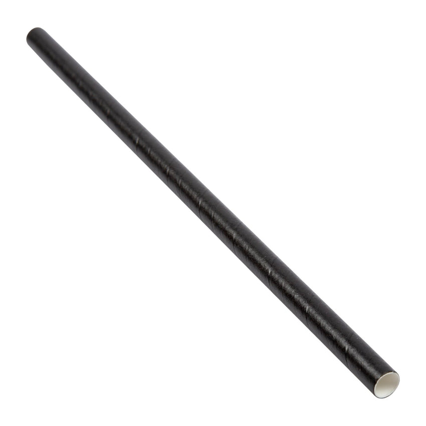 7.75" GIANT UNWRAPPED BLACK PAPER STRAW
