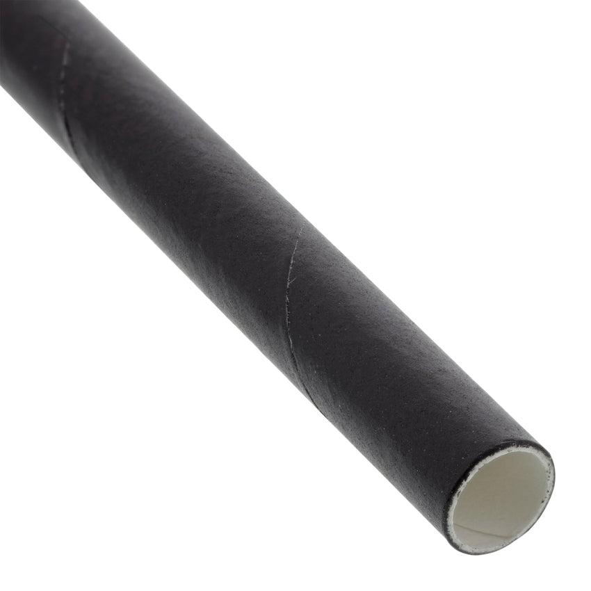 7.75" GIANT UNWRAPPED BLACK PAPER STRAW, Detailed View