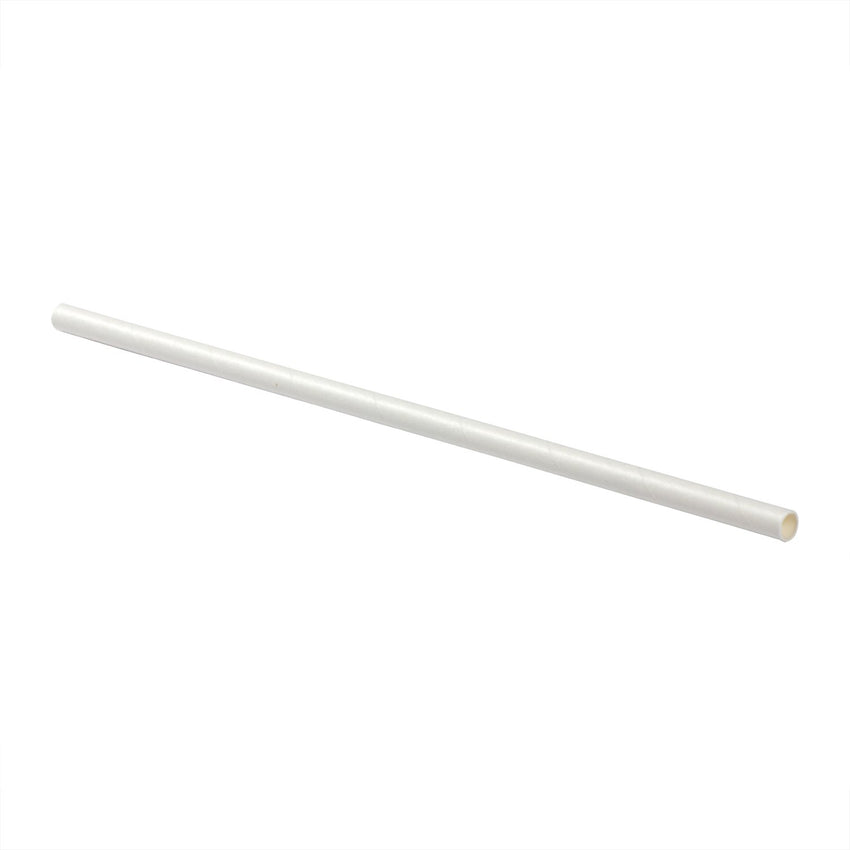 WHITE 7.75" JUMBO PAPER WRAPPED PAPER STRAW