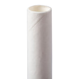 WHITE 7.75" JUMBO UNWRAPPED PAPER STRAW, Upright Detailed View