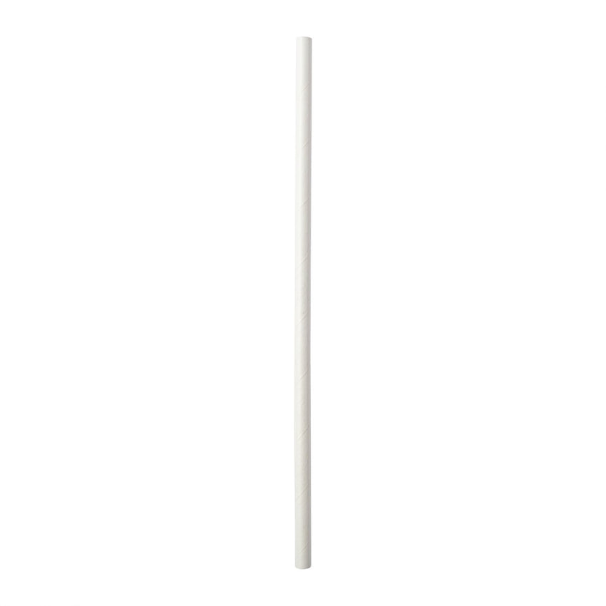 WHITE 7.75" JUMBO UNWRAPPED PAPER STRAW