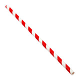 RED STRIPE 7.75" JUMBO UNWRAPPED PAPER STRAW