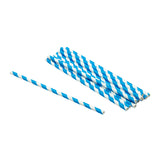 BLUE STRIPE 7.75" JUMBO UNWRAPPED PAPER STRAW, GROUP VIEW
