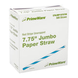 BLUE STRIPE 7.75" JUMBO UNWRAPPED PAPER STRAW, Inner Box