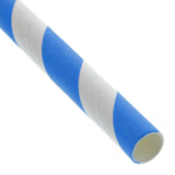 BLUE STRIPE 7.75" JUMBO UNWRAPPED PAPER STRAW, Detailed View