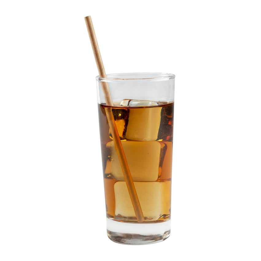 7.75" JUMBO UNWRAPPED KRAFT PAPER STRAW, Straw in Drink