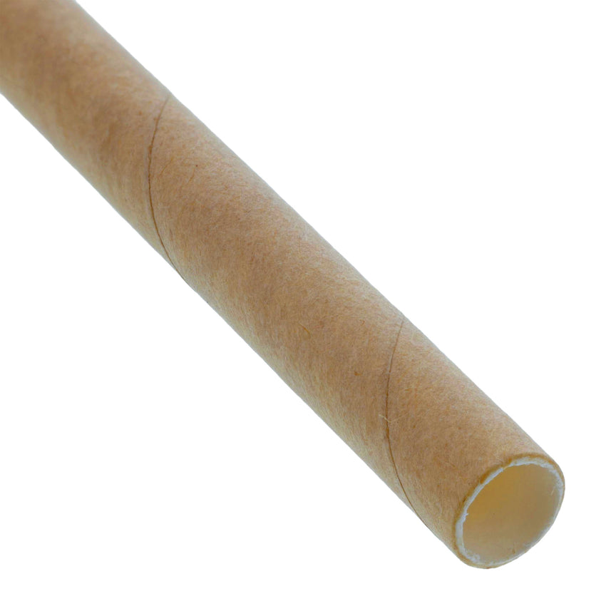 7.75" JUMBO UNWRAPPED KRAFT PAPER STRAW, Detailed Side View