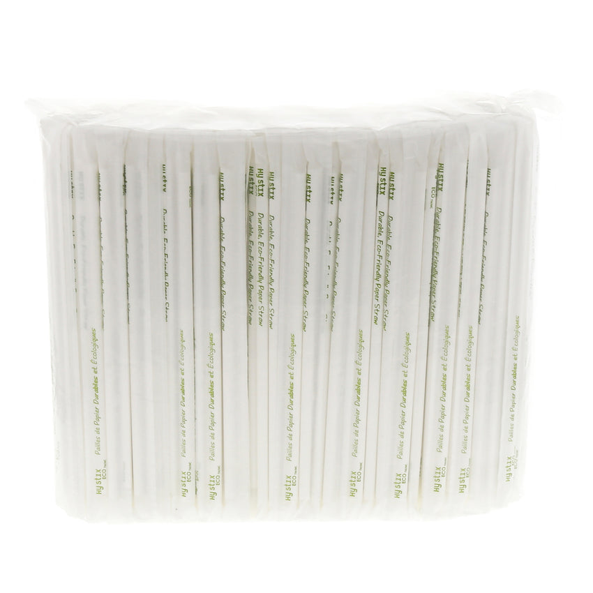 Eco Straw Jumbo Paper 7.75" White Paper Wrapped, Case 500x12