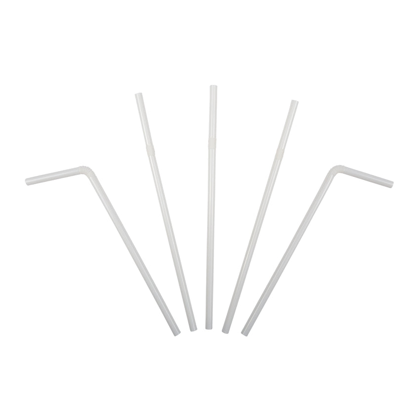 Straw Flex 8" White, Case 200x9