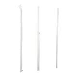 Straw Milkshake 10" White Paper Wrapped, Case 500x12